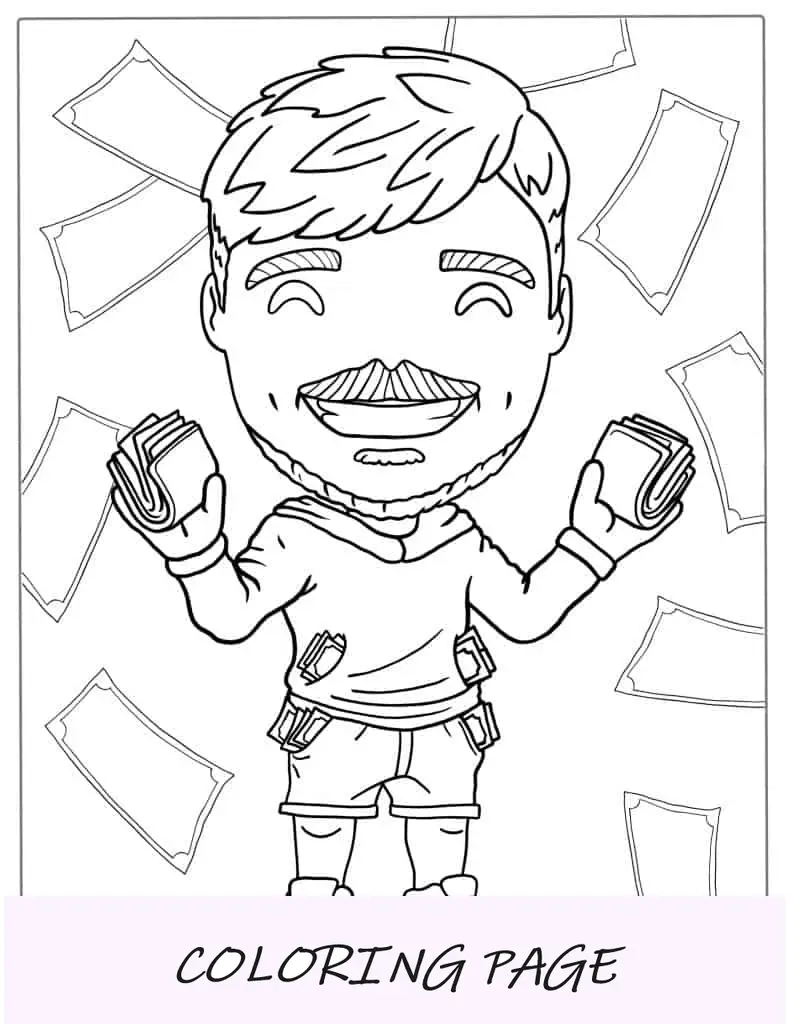 Página para colorir dos desenhos animados do Sr. Fera
