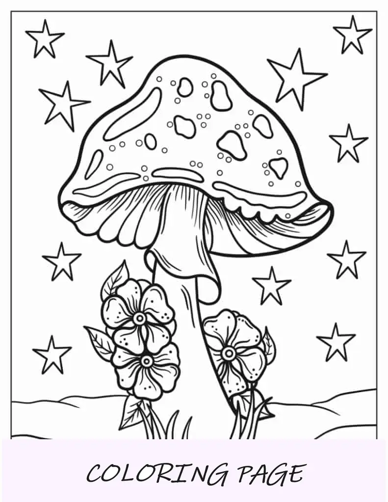 Seta con temática hippie para colorear