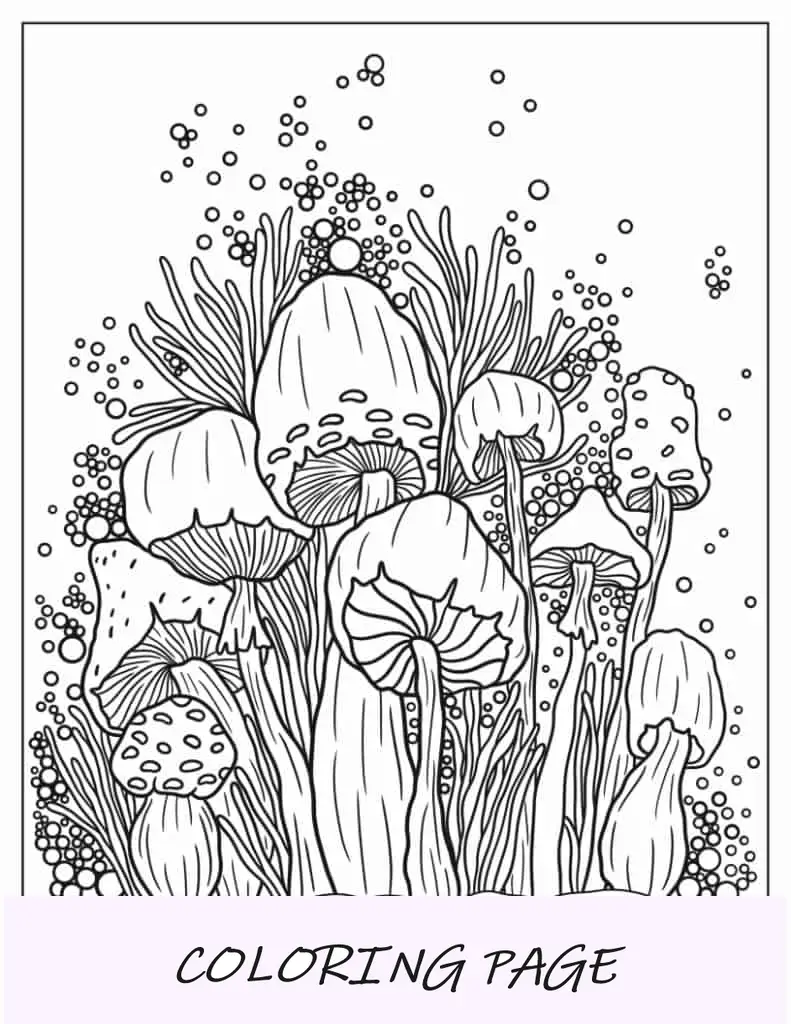 Hongos detallados para colorear