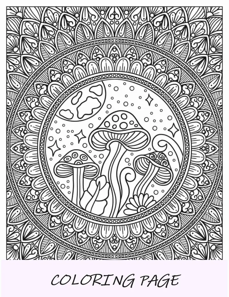 Mandala De Setas Detallada Para Adultos