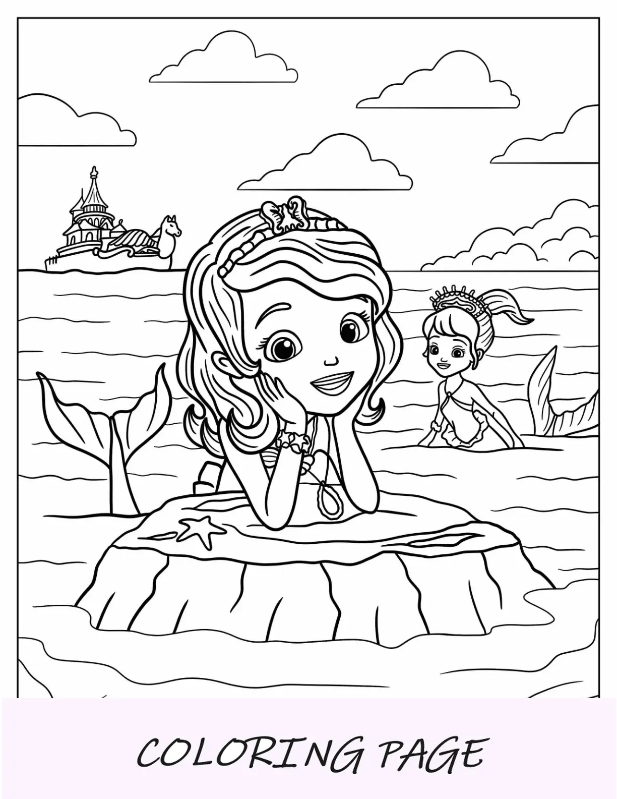 Sofia as primeiras páginas para colorir com o bebê Príncipe James