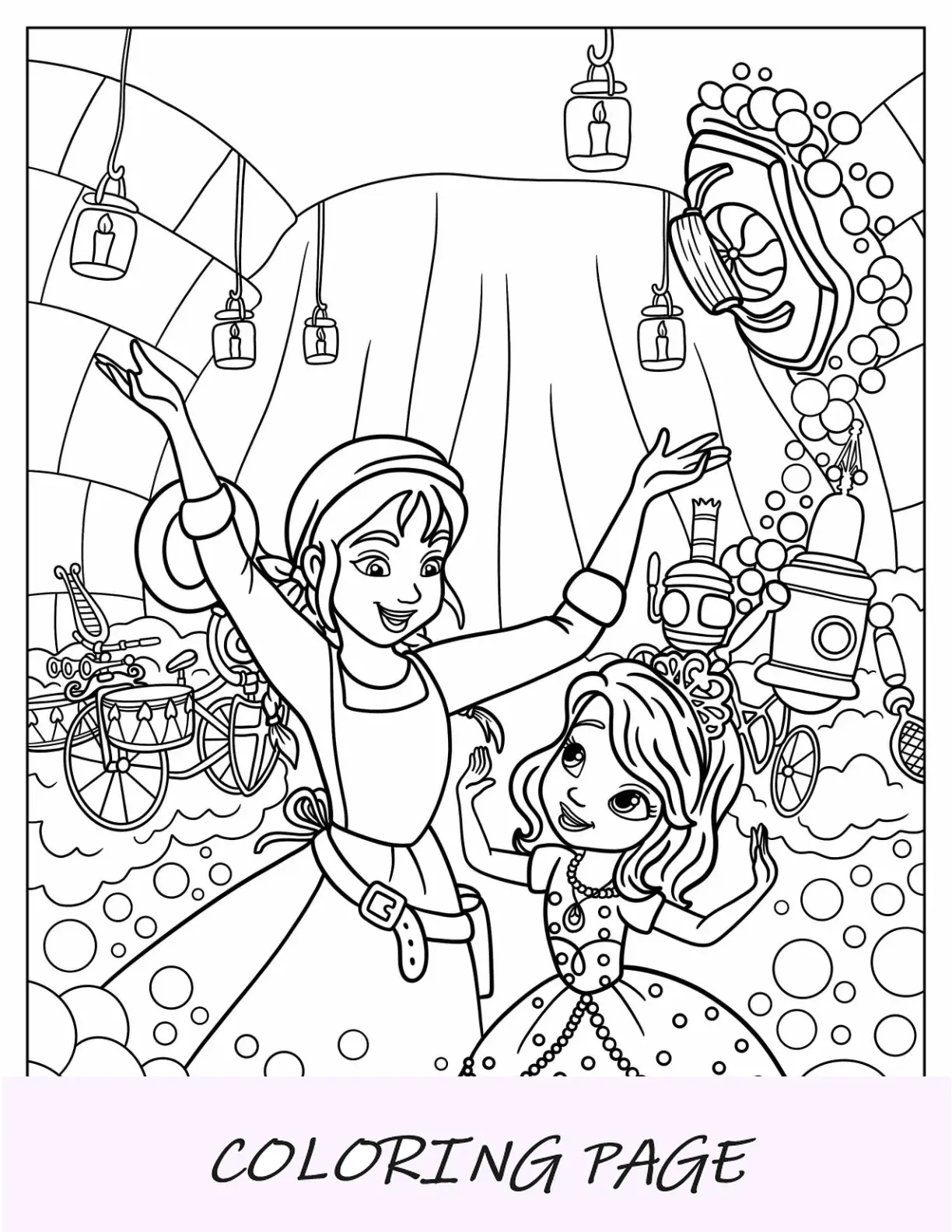 Sofia, a primeira página para colorir do baile de Halloween