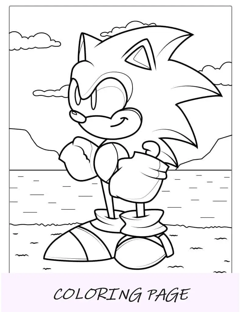 Esboço simples do Sonic para colorir