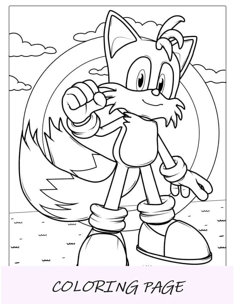 Folha para colorir Tails do Sonic