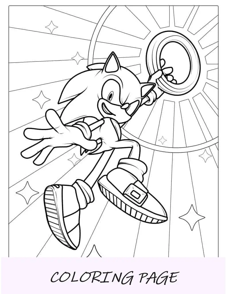 Sonic saltando pelo ar com anel