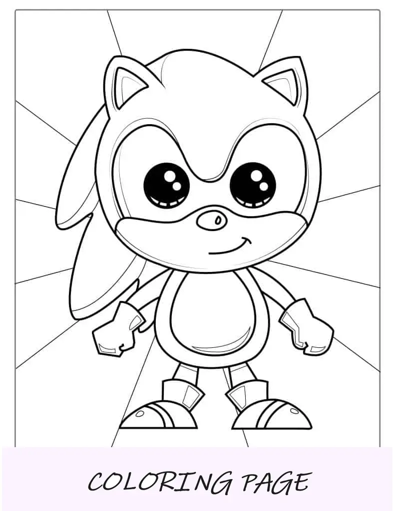 Desenho animado fofo do bebê Sonic para colorir