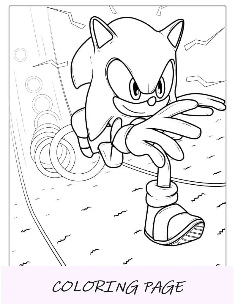 Folha para colorir de Sonic Running