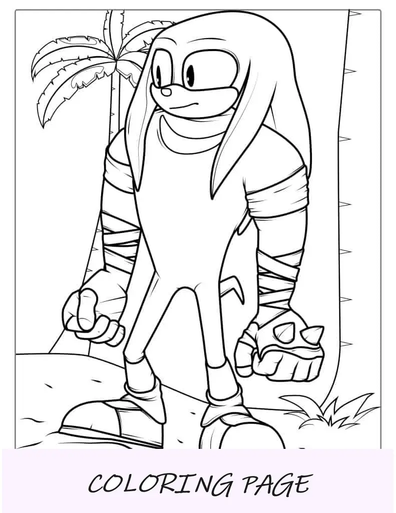 Desenho para colorir de Knuckles, a equidna