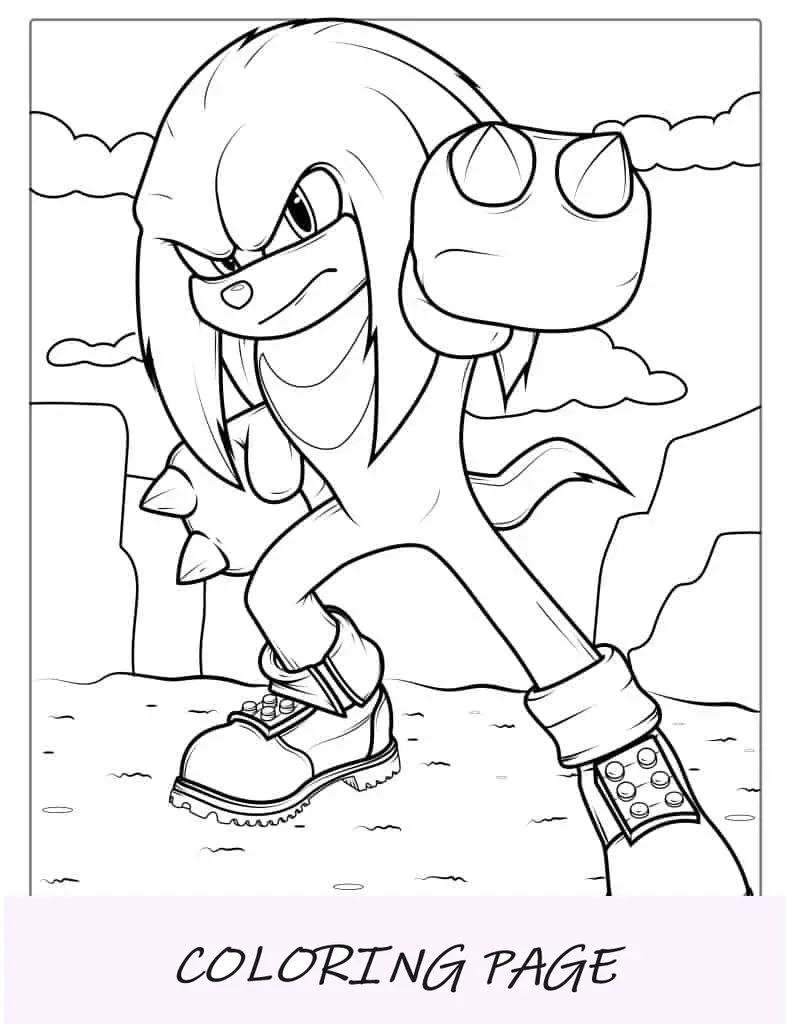 Página para colorir de Knuckles