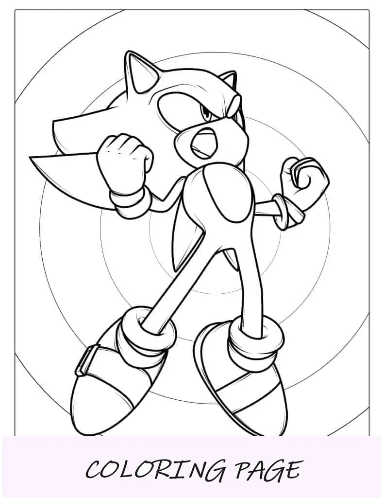 Sonic irritado para colorir