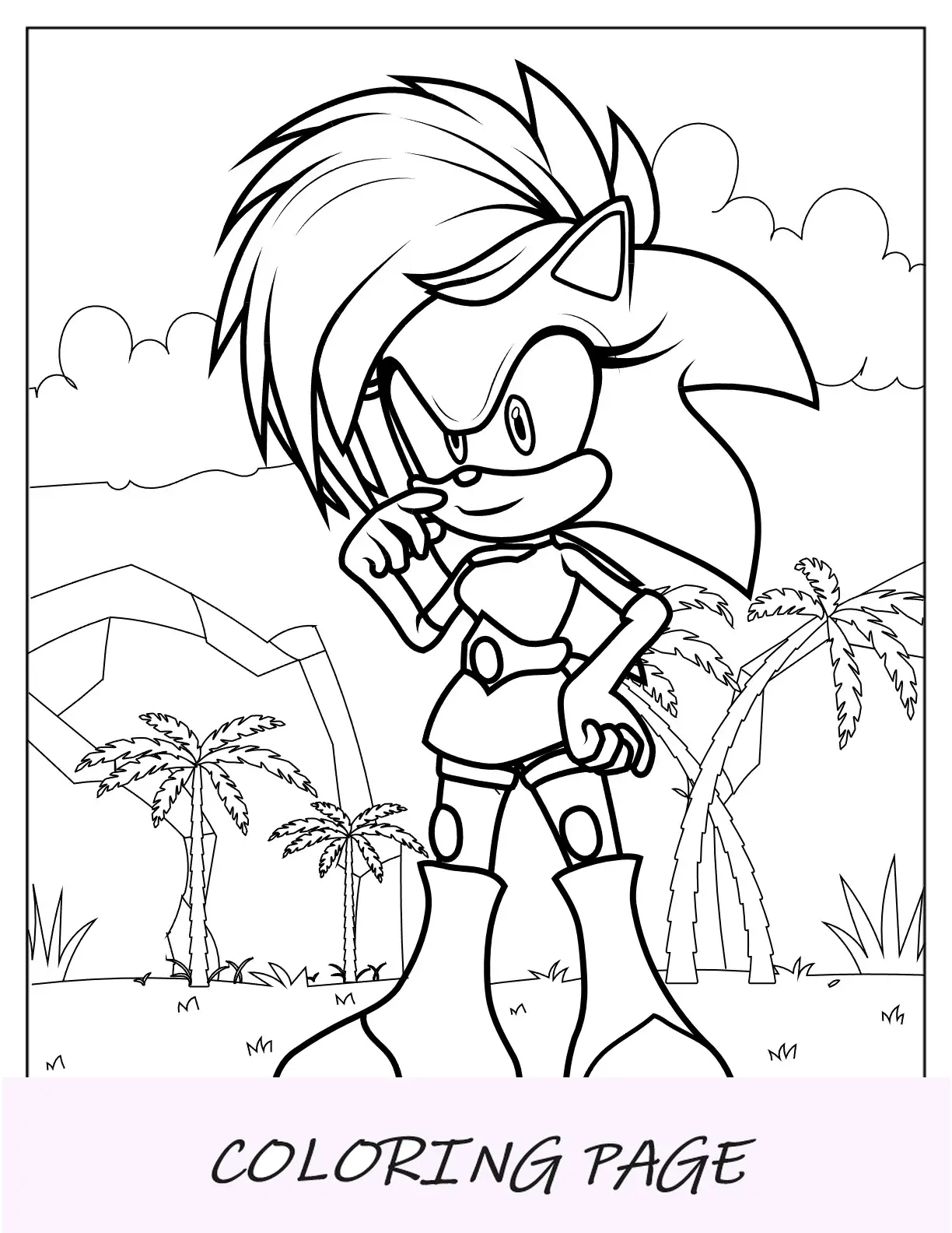 Folha para colorir Sonia, o ouriço