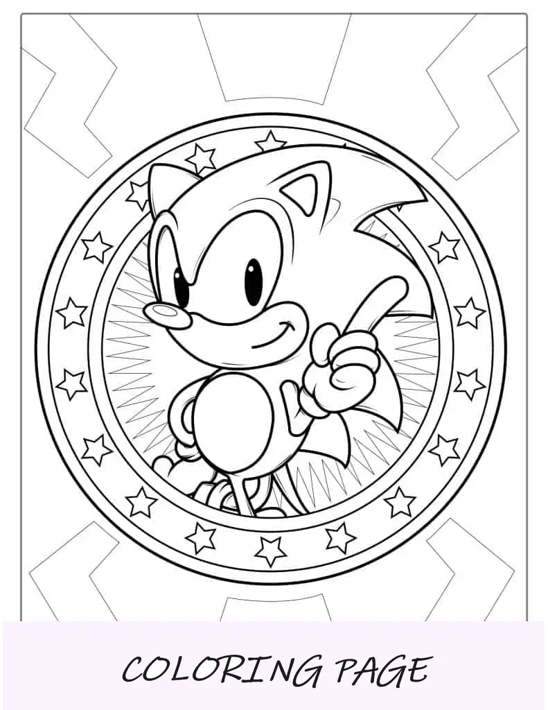Sonic Pointing Finder com estrelas para colorir