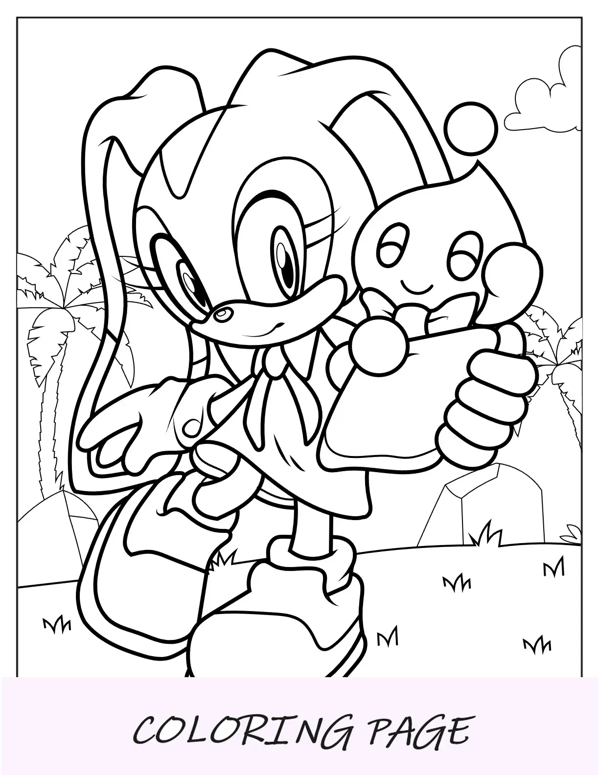 Creme o coelho segurando o brinquedo para colorir