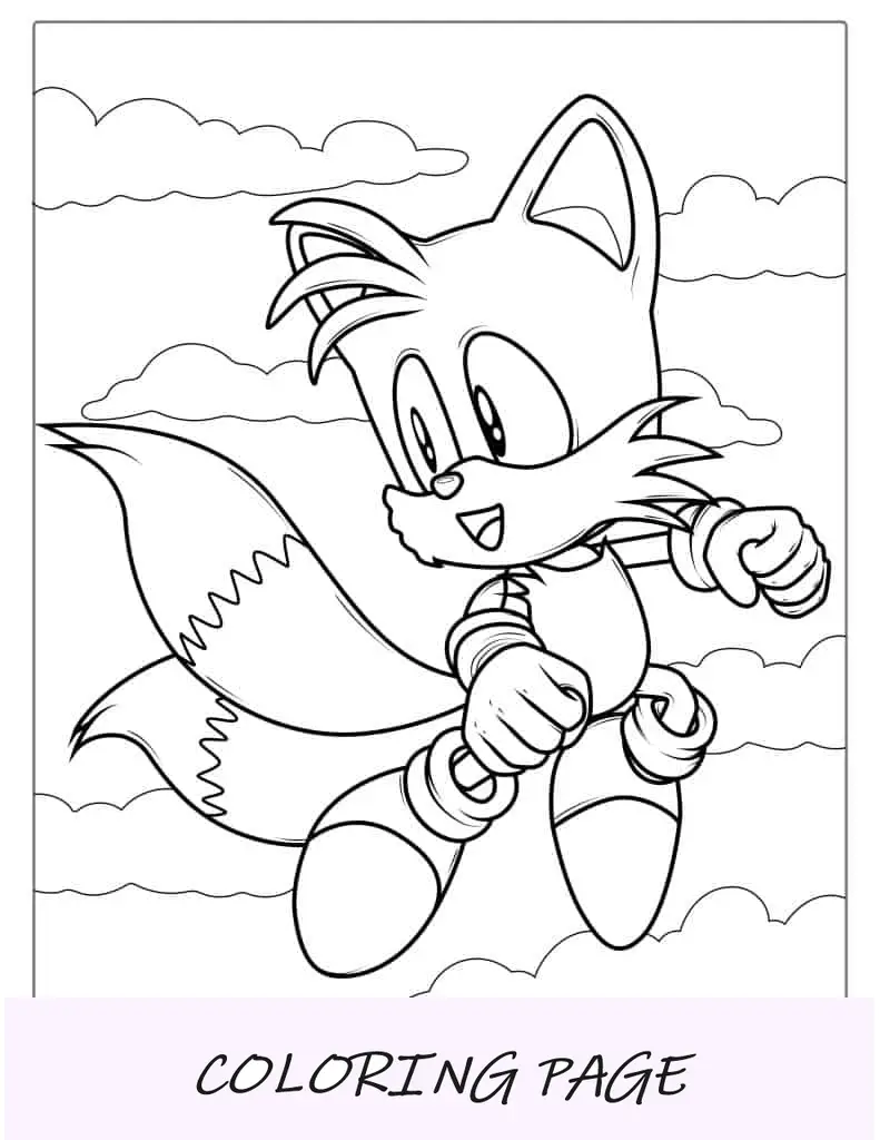 Folha para colorir de Miles _Tails_ Prower