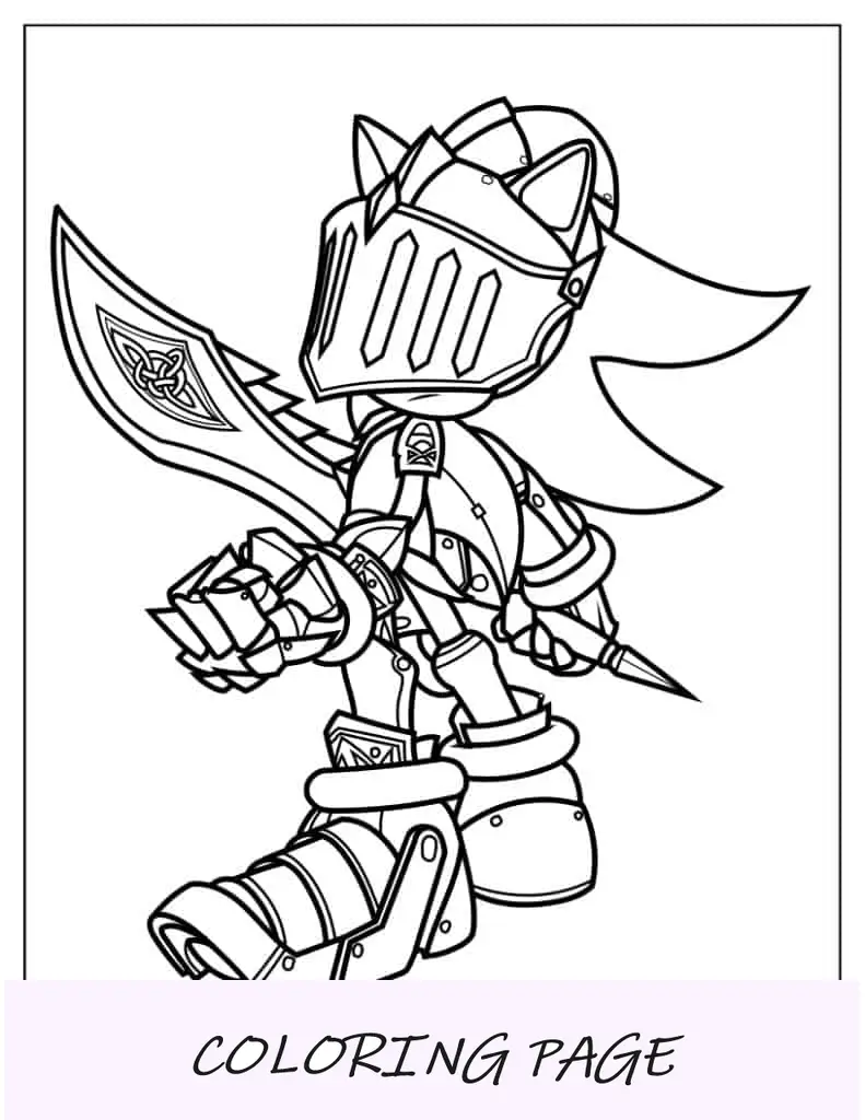Sir Lancelot Shadow segurando a espada