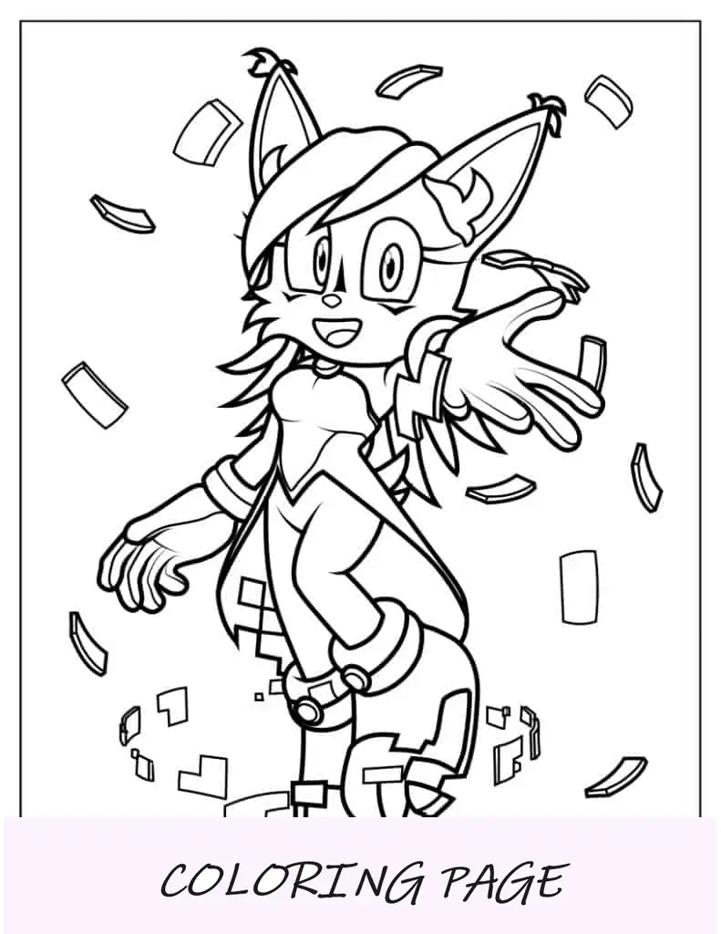 Folha para colorir fofa Nicole, a Holo-Lynx