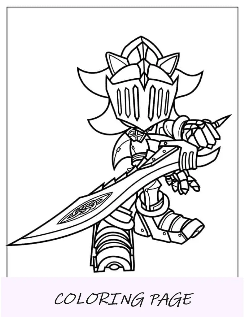 Página para colorir de Sir Lancelot Shadow