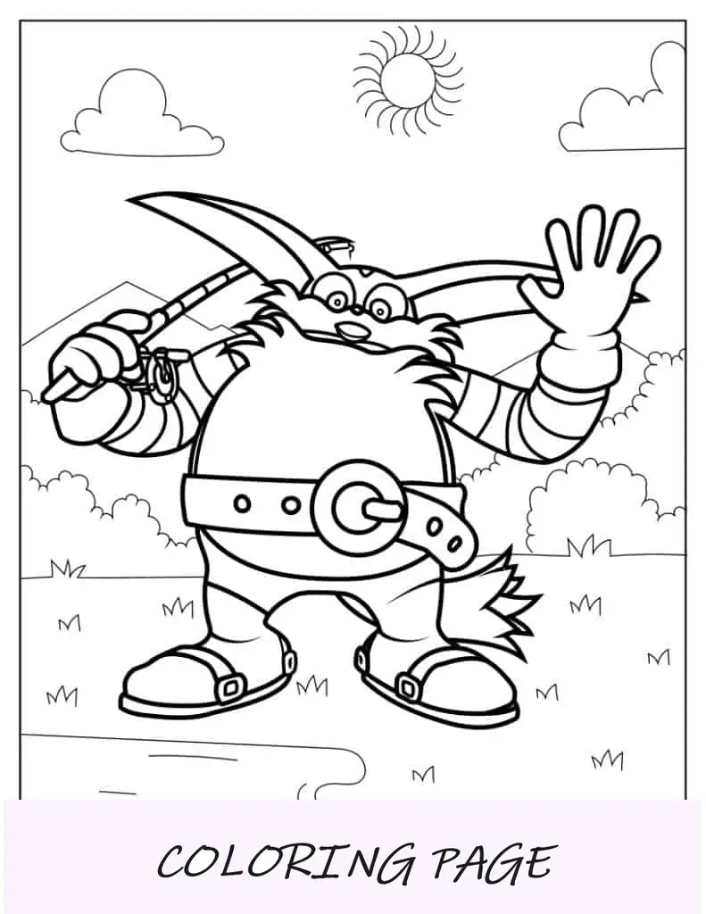 Big the Cat acenando para colorir