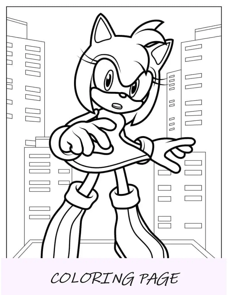 Esboço de Amy Rose para crianças em idade pré-escolar