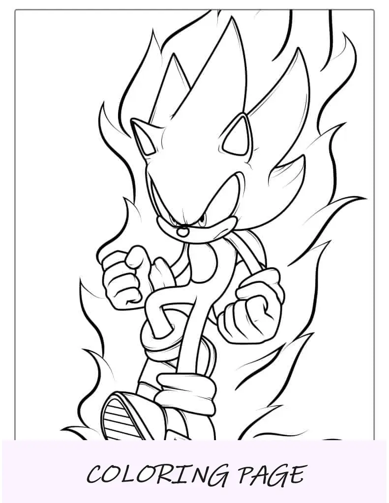 Página para colorir do Super Sonic para crianças