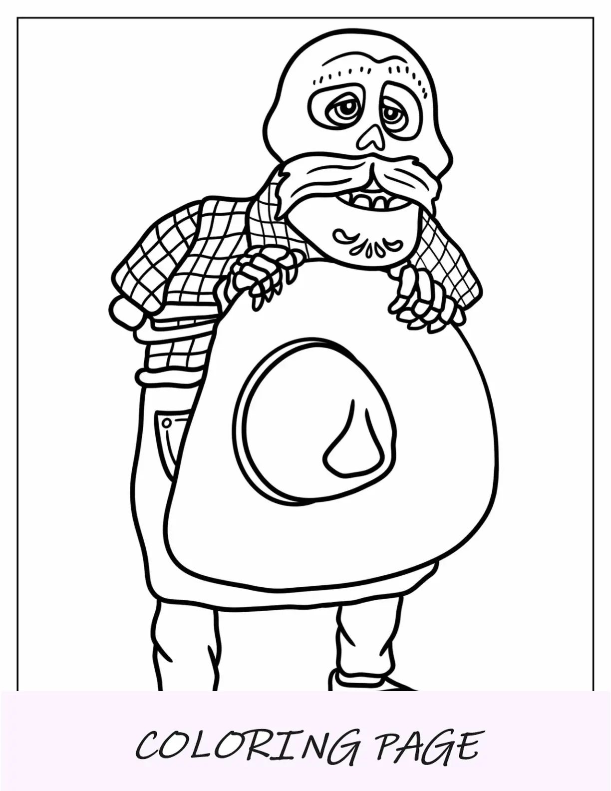Coco para colorir de Julio Rivera segurando o chapéu