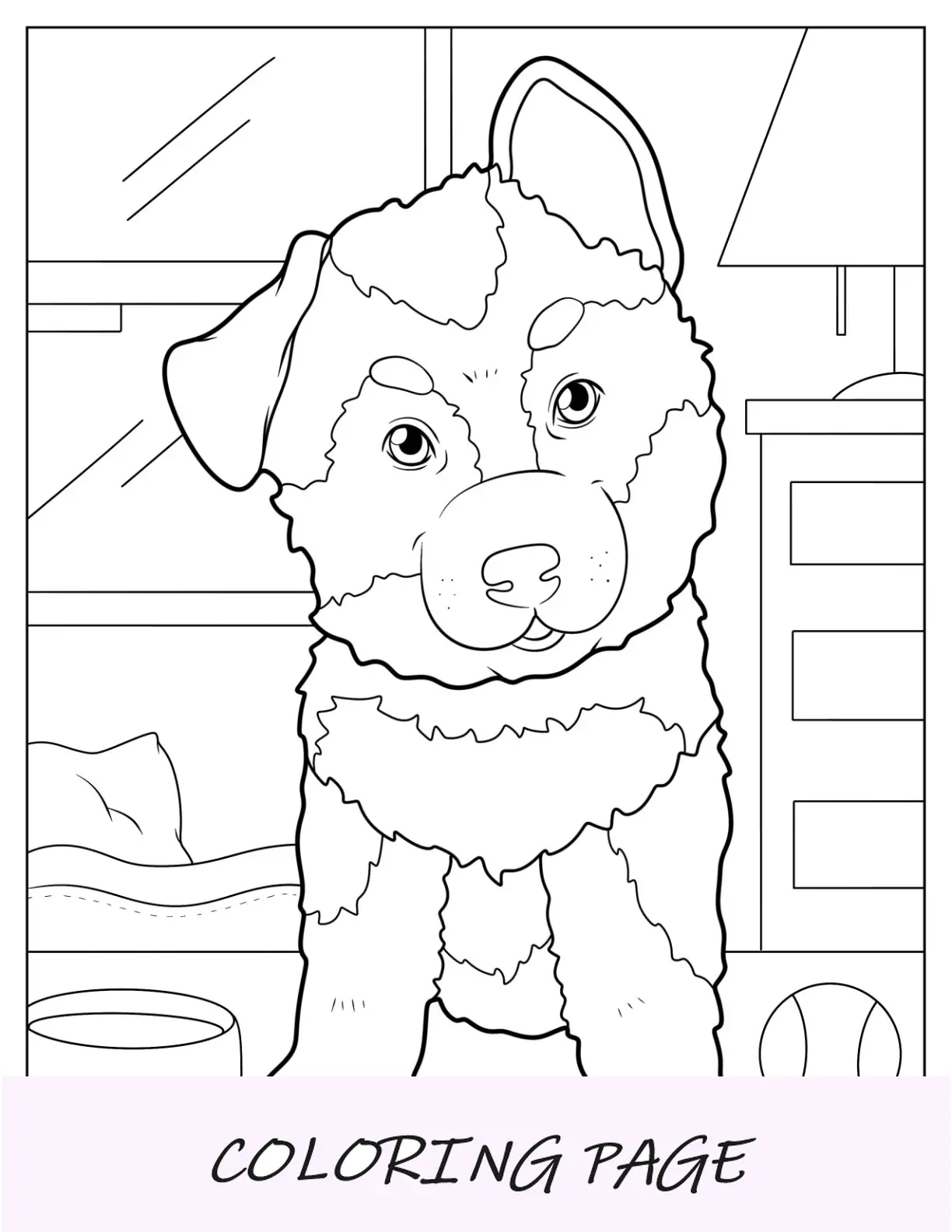 Desenho de pastor alemão para colorir cachorrinho com uma orelha para cima