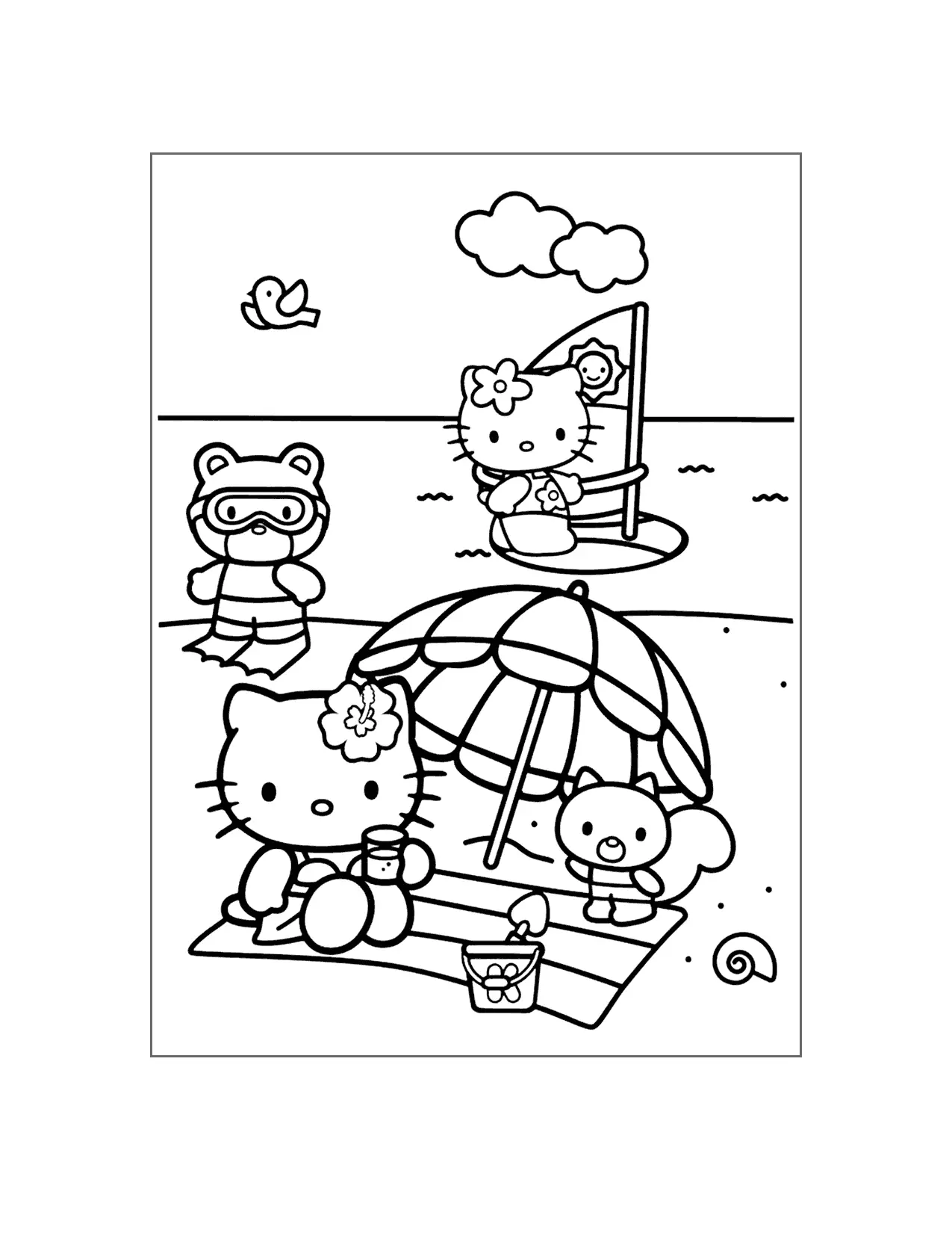 Hello Kitty Angel Coloring Page