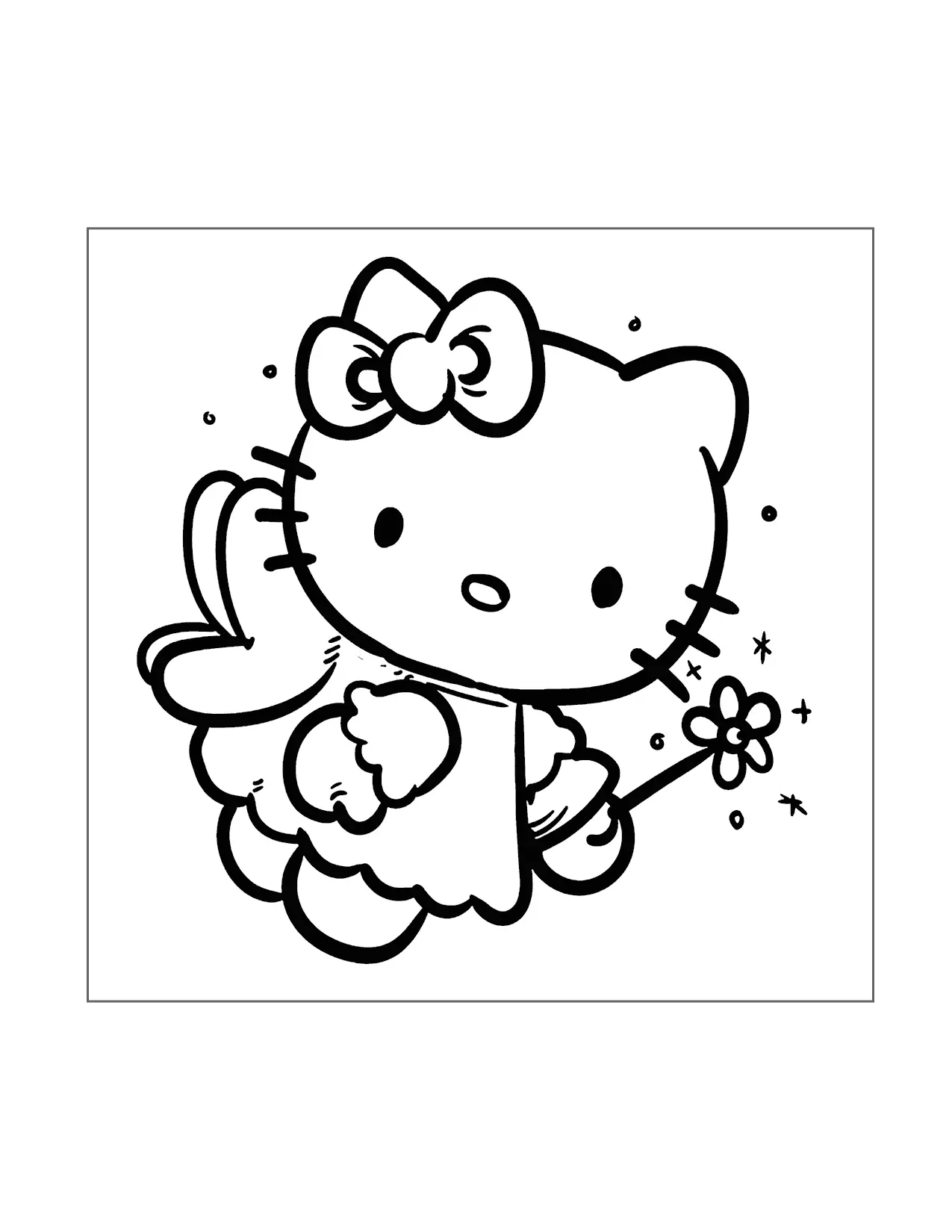 Hello Kitty Fairy Coloring Page