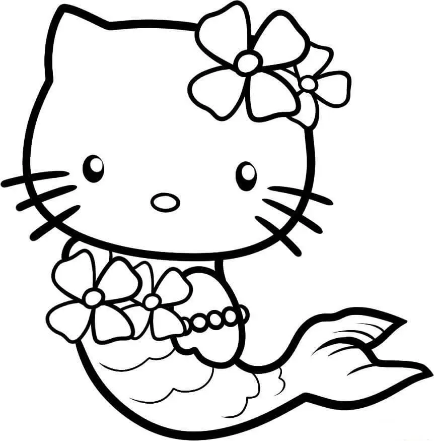 Easy Coloring Pages Hello Kitty