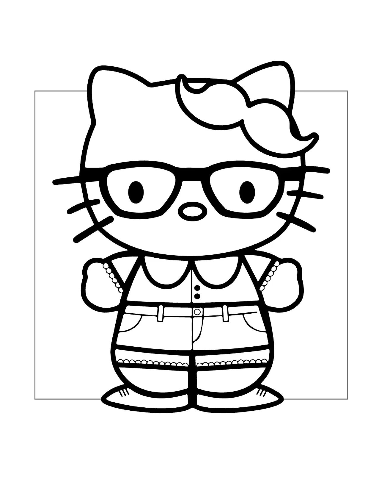 Smart Hello Kitty Coloring Page