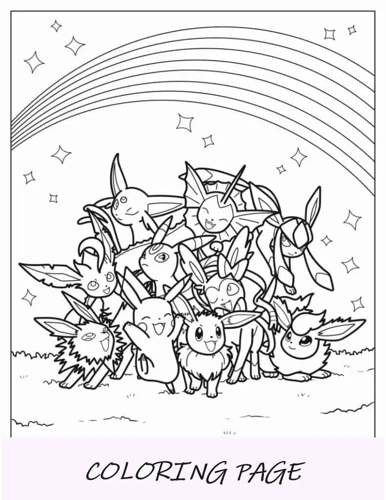 Folha para colorir Pokémon
