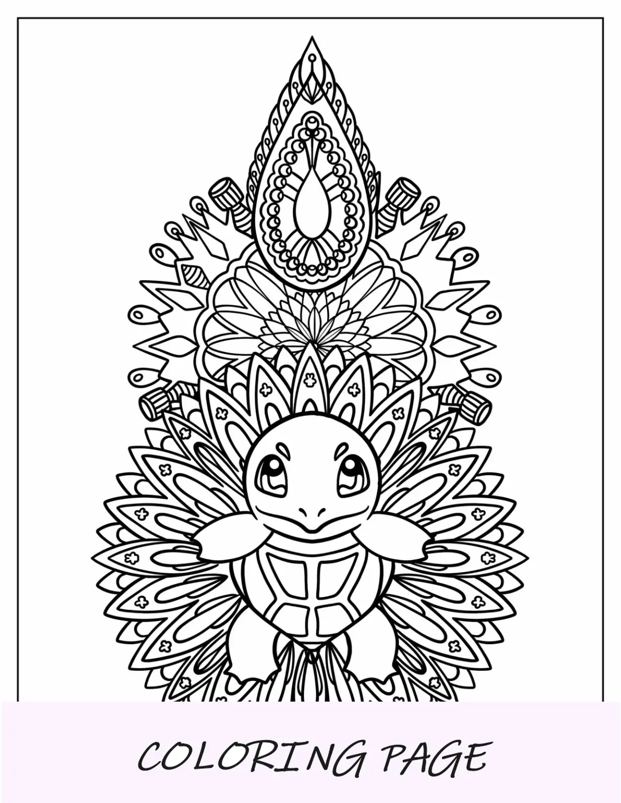Página para colorir de Ninetales na frente da lua cheia