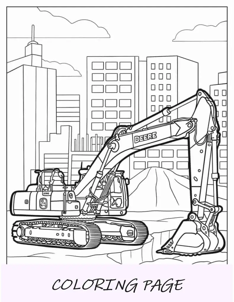 Excavadora John Deere Para Colorear