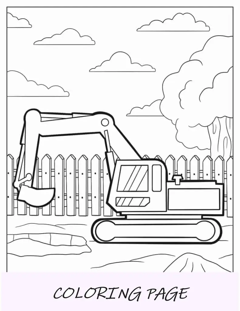 Digger moviéndose alrededor del sitio de construcción