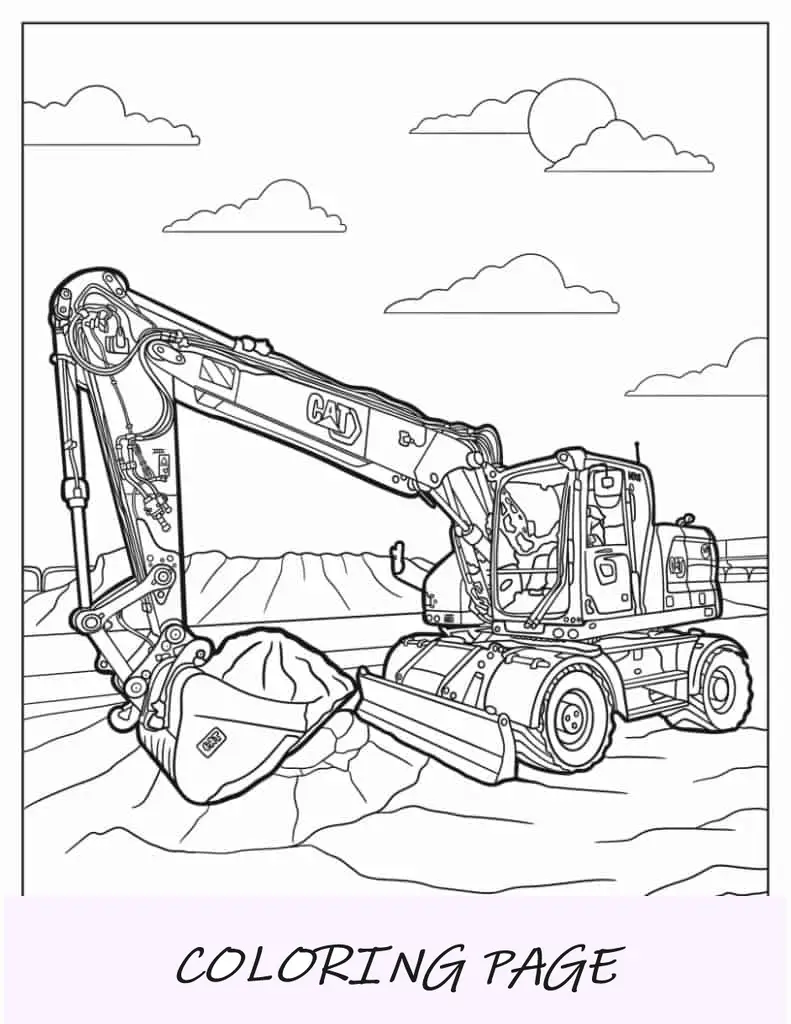 Excavadora CAT con ruedas