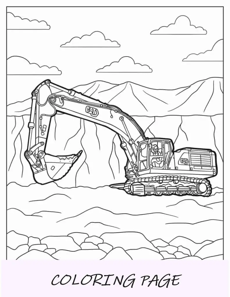 Excavadora CAT trabajando en una cantera
