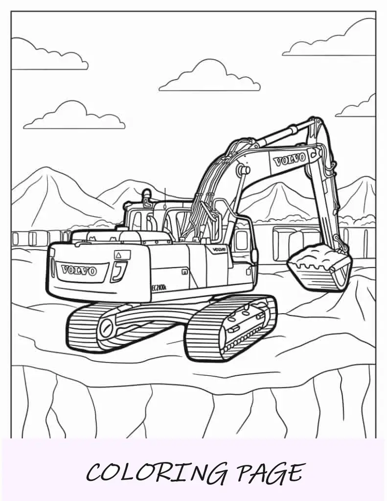 Excavadora trabajando en el sitio de construcción