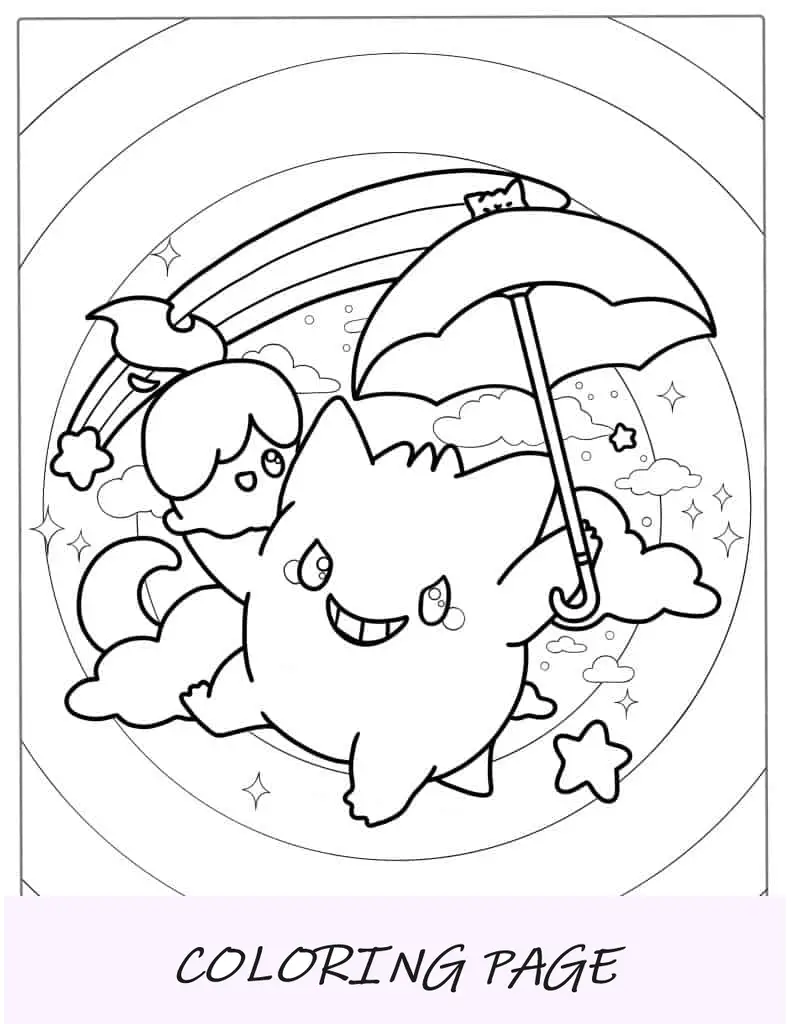 Página para colorir Pokémon fantasma