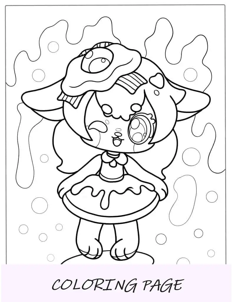 Desenho para colorir de Chibi Kawaii para crianças