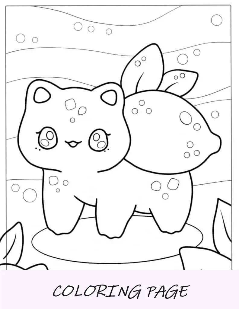 Página para colorir Pokémon Kawaii fácil