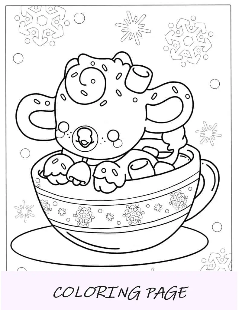Página para colorir de cordeiro bebê Kawaii