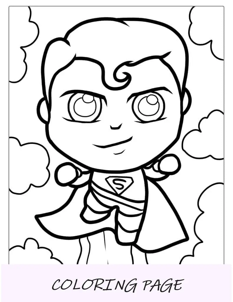 Coloração fofa do super-homem Kawaii