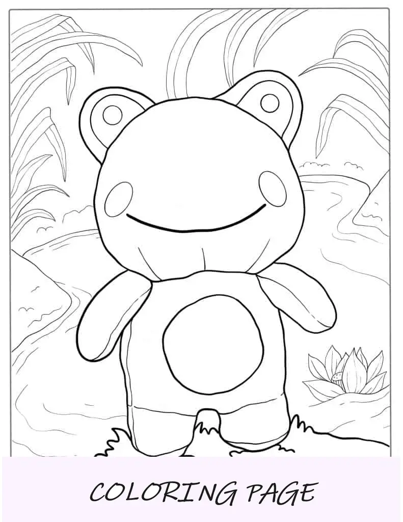 Sapo Kawaii fofo na natureza