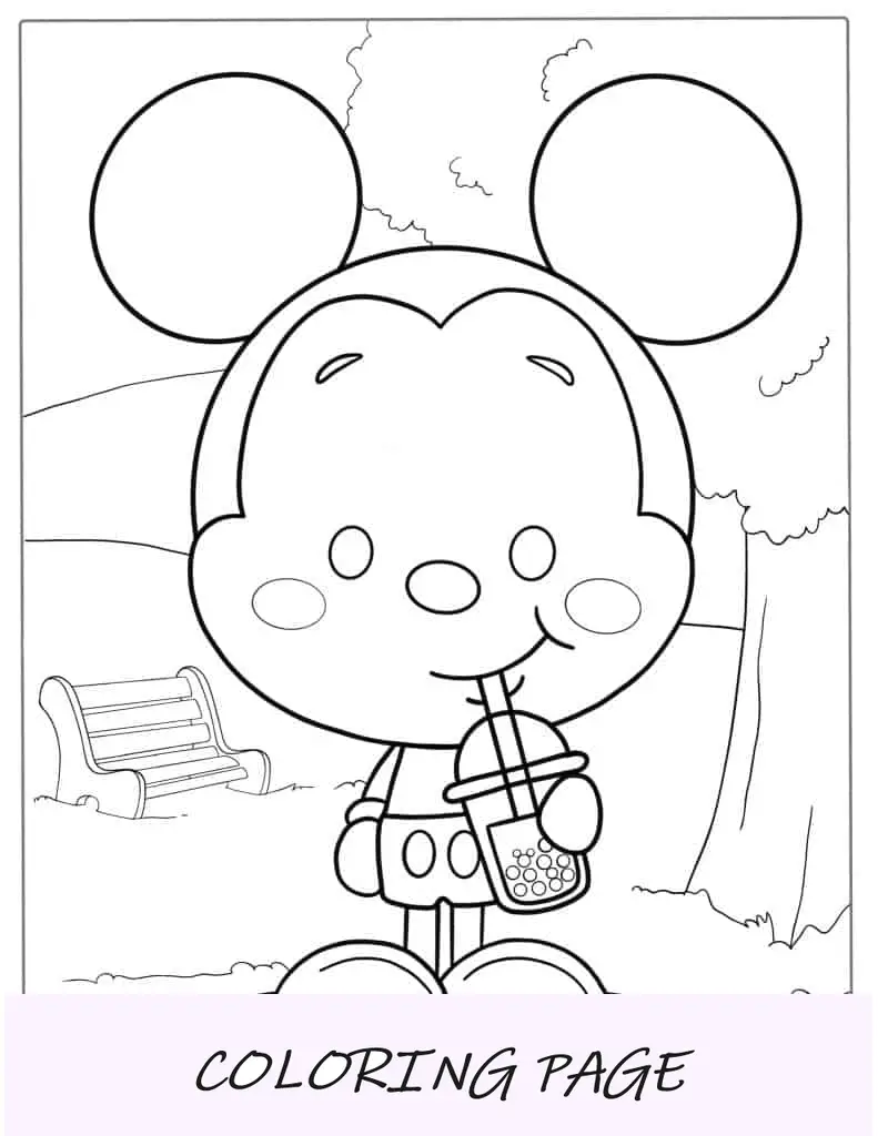 Estilo Kawaii Mickey Mouse para colorir