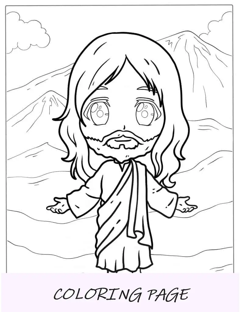 Kawaii Jesus Cristo para colorir