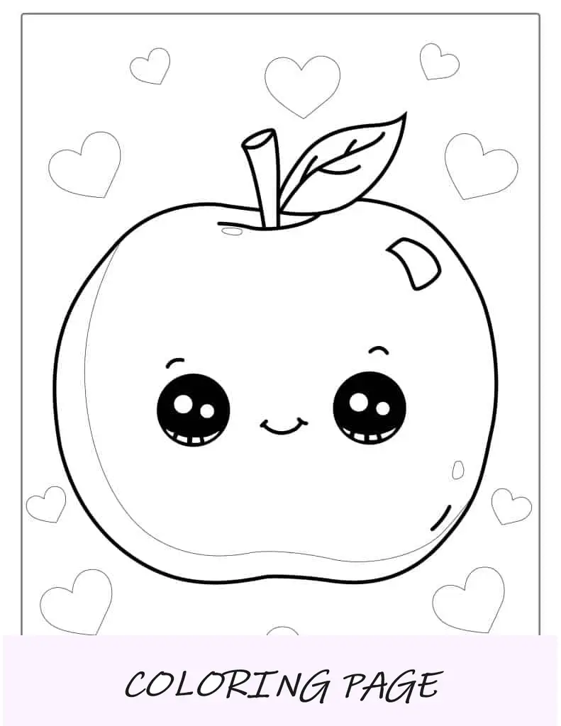 Linda página para colorir Kawaii para crianças