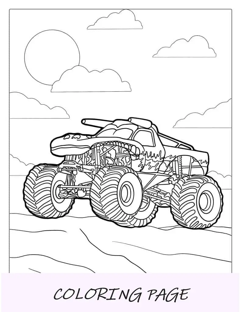 Coloring Page Of El Toro Loco Monster Truck