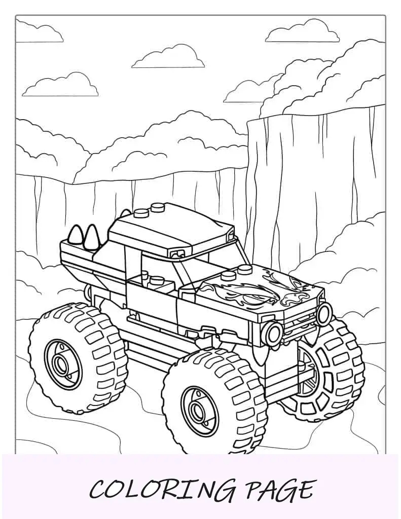 Lego Monster Truck Página Para Colorear