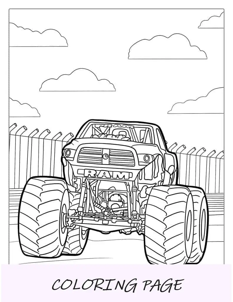 Camión Monstruo RAM Página para colorear