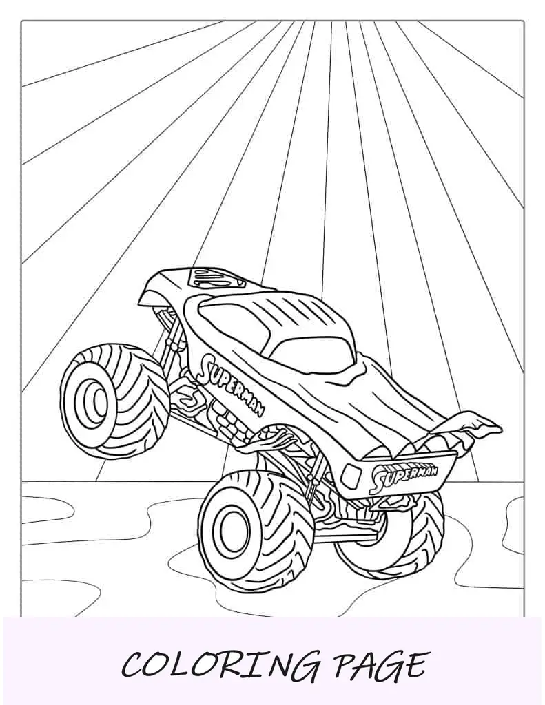 Dibujo para colorear de Superman Monster Truck
